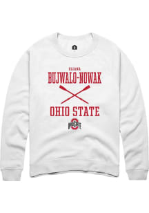 Eliana Bujwalo-Nowak Rally Mens White Ohio State Buckeyes NIL Sport Icon Crew Sweatshirt