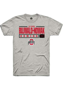 Eliana Bujwalo-Nowak Ash Ohio State Buckeyes NIL Stacked Box Short Sleeve T Shirt