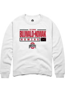 Eliana Bujwalo-Nowak Rally Mens White Ohio State Buckeyes NIL Stacked Box Crew Sweatshirt