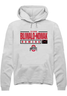 Eliana Bujwalo-Nowak Rally Mens White Ohio State Buckeyes NIL Stacked Box Hooded Sweatshirt