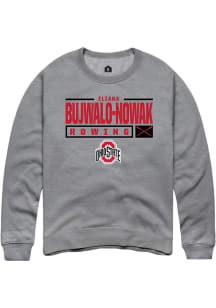 Eliana Bujwalo-Nowak Rally Mens Graphite Ohio State Buckeyes NIL Stacked Box Crew Sweatshirt