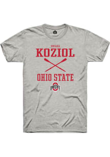 Emilka Koziol  Ohio State Buckeyes Ash Rally NIL Sport Icon Short Sleeve T Shirt