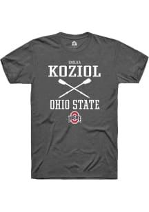 Emilka Koziol  Ohio State Buckeyes Dark Grey Rally NIL Sport Icon Short Sleeve T Shirt