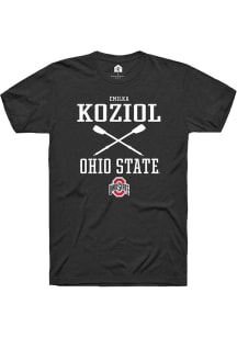 Emilka Koziol  Ohio State Buckeyes Black Rally NIL Sport Icon Short Sleeve T Shirt