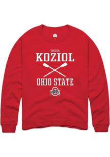 Emilka Koziol  Rally Ohio State Buckeyes Mens Red NIL Sport Icon Long Sleeve Crew Sweatshirt