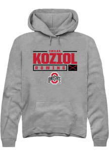 Emilka Koziol  Rally Ohio State Buckeyes Mens Graphite NIL Stacked Box Long Sleeve Hoodie