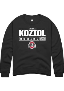 Emilka Koziol  Rally Ohio State Buckeyes Mens Black NIL Stacked Box Long Sleeve Crew Sweatshirt