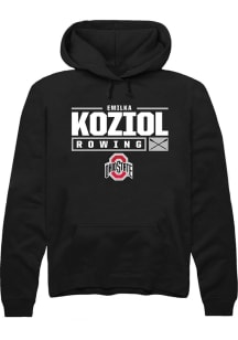 Emilka Koziol  Rally Ohio State Buckeyes Mens Black NIL Stacked Box Long Sleeve Hoodie