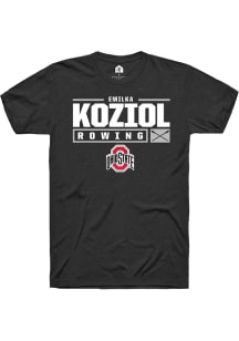 Emilka Koziol  Ohio State Buckeyes Black Rally NIL Stacked Box Short Sleeve T Shirt