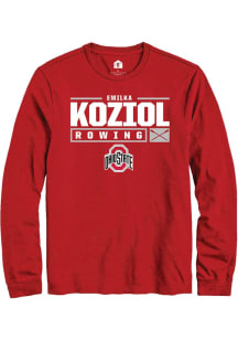 Emilka Koziol  Ohio State Buckeyes Red Rally NIL Stacked Box Long Sleeve T Shirt