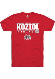 Emilka Koziol  Ohio State Buckeyes Red Rally NIL Stacked Box Short Sleeve T Shirt