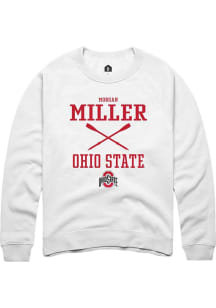 Morgan Miller  Rally Ohio State Buckeyes Mens White NIL Sport Icon Long Sleeve Crew Sweatshirt