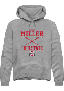 Morgan Miller  Rally Ohio State Buckeyes Mens Graphite NIL Sport Icon Long Sleeve Hoodie