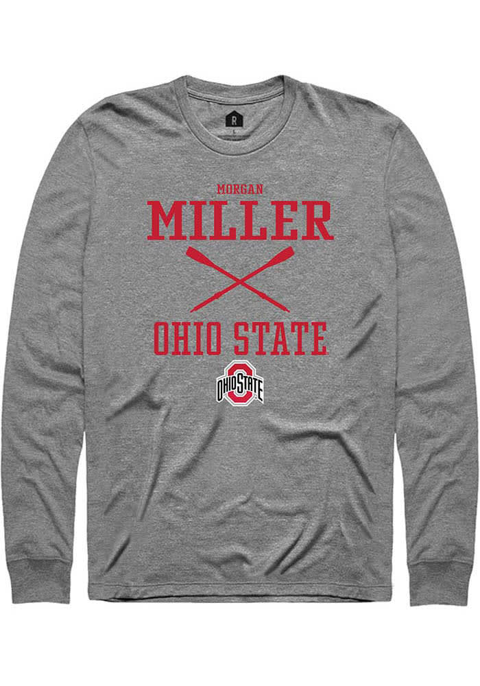 Morgan Miller  Ohio State Buckeyes Graphite Rally NIL Sport Icon Long Sleeve T Shirt