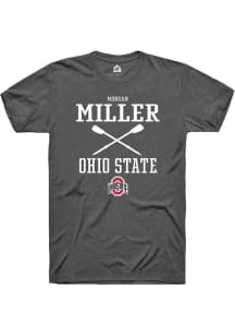 Morgan Miller  Ohio State Buckeyes Dark Grey Rally NIL Sport Icon Short Sleeve T Shirt