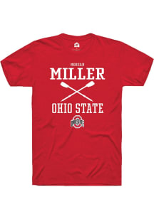 Morgan Miller  Ohio State Buckeyes Red Rally NIL Sport Icon Short Sleeve T Shirt