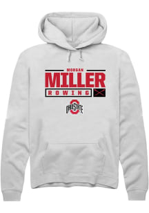 Morgan Miller  Rally Ohio State Buckeyes Mens White NIL Stacked Box Long Sleeve Hoodie