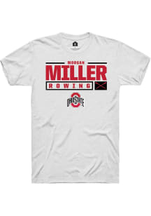 Morgan Miller  Ohio State Buckeyes White Rally NIL Stacked Box Short Sleeve T Shirt