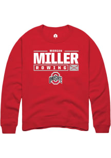 Morgan Miller  Rally Ohio State Buckeyes Mens Red NIL Stacked Box Long Sleeve Crew Sweatshirt