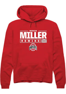 Morgan Miller  Rally Ohio State Buckeyes Mens Red NIL Stacked Box Long Sleeve Hoodie