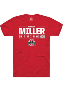 Morgan Miller  Ohio State Buckeyes Red Rally NIL Stacked Box Short Sleeve T Shirt