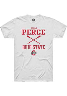 Morgan Perce  Ohio State Buckeyes White Rally NIL Sport Icon Short Sleeve T Shirt