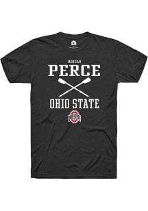 Morgan Perce  Ohio State Buckeyes Black Rally NIL Sport Icon Short Sleeve T Shirt