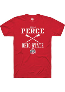 Morgan Perce  Ohio State Buckeyes Red Rally NIL Sport Icon Short Sleeve T Shirt