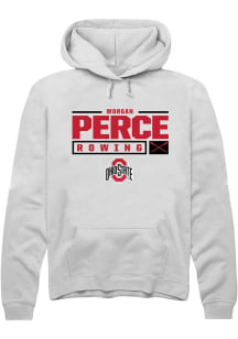 Morgan Perce  Rally Ohio State Buckeyes Mens White NIL Stacked Box Long Sleeve Hoodie