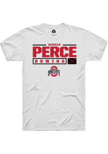 Morgan Perce  Ohio State Buckeyes White Rally NIL Stacked Box Short Sleeve T Shirt