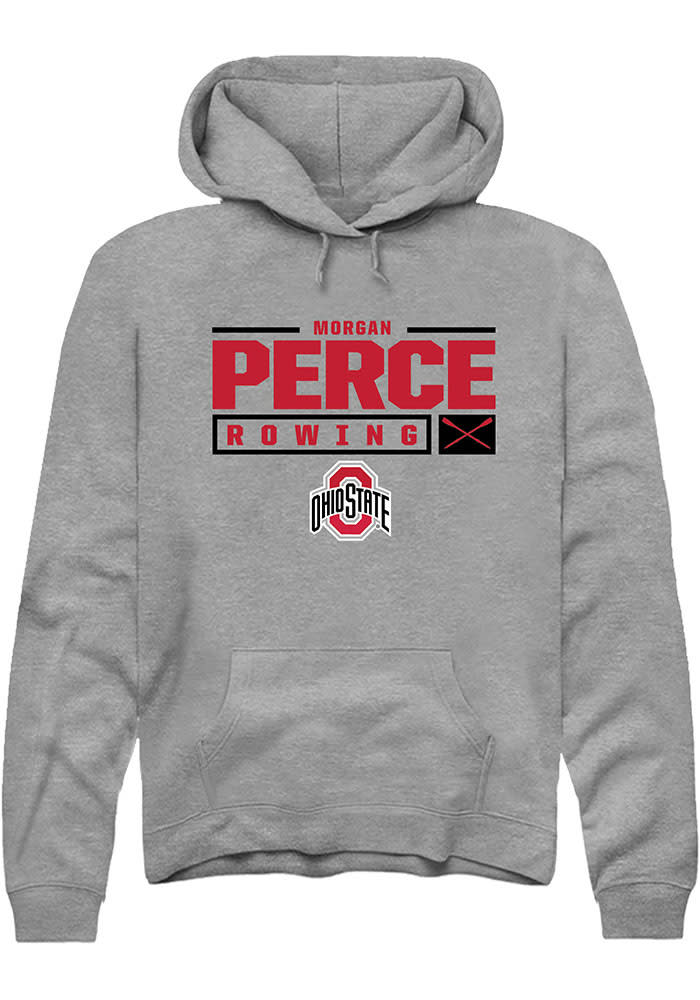 Morgan Perce  Rally Ohio State Buckeyes Mens Graphite NIL Stacked Box Long Sleeve Hoodie