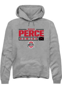 Morgan Perce  Rally Ohio State Buckeyes Mens Graphite NIL Stacked Box Long Sleeve Hoodie