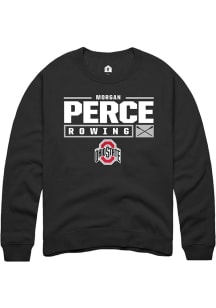 Morgan Perce  Rally Ohio State Buckeyes Mens Black NIL Stacked Box Long Sleeve Crew Sweatshirt