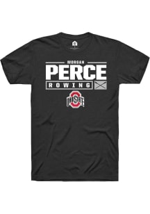 Morgan Perce  Ohio State Buckeyes Black Rally NIL Stacked Box Short Sleeve T Shirt