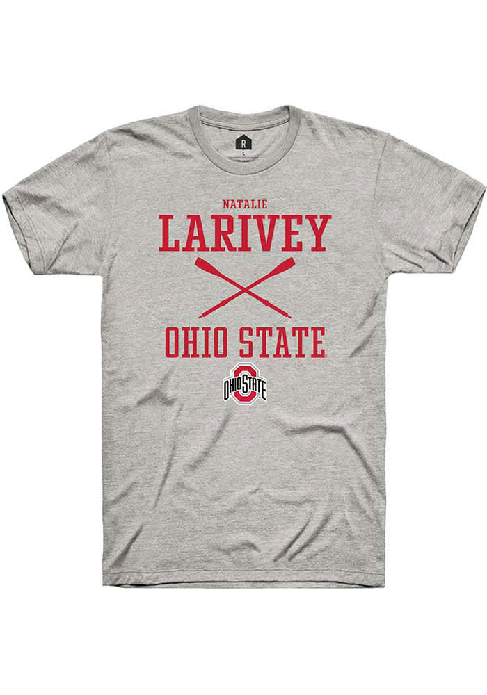 Natalie Larivey  Ohio State Buckeyes Ash Rally NIL Sport Icon Short Sleeve T Shirt