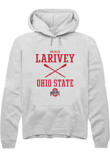 Natalie Larivey  Rally Ohio State Buckeyes Mens White NIL Sport Icon Long Sleeve Hoodie