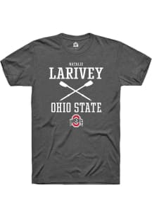 Natalie Larivey  Ohio State Buckeyes Dark Grey Rally NIL Sport Icon Short Sleeve T Shirt