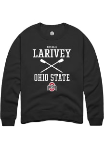 Natalie Larivey  Rally Ohio State Buckeyes Mens Black NIL Sport Icon Long Sleeve Crew Sweatshirt