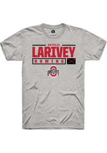 Natalie Larivey  Ohio State Buckeyes Ash Rally NIL Stacked Box Short Sleeve T Shirt