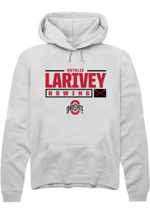 Natalie Larivey  Rally Ohio State Buckeyes Mens White NIL Stacked Box Long Sleeve Hoodie