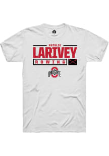 Natalie Larivey  Ohio State Buckeyes White Rally NIL Stacked Box Short Sleeve T Shirt