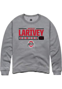 Natalie Larivey  Rally Ohio State Buckeyes Mens Graphite NIL Stacked Box Long Sleeve Crew Sweats..