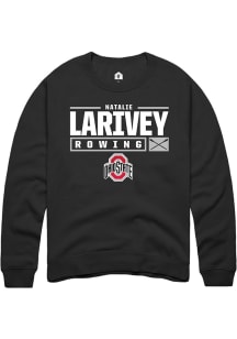 Natalie Larivey  Rally Ohio State Buckeyes Mens Black NIL Stacked Box Long Sleeve Crew Sweatshir..