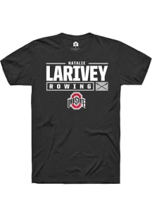 Natalie Larivey  Ohio State Buckeyes Black Rally NIL Stacked Box Short Sleeve T Shirt