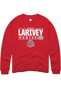 Natalie Larivey  Rally Ohio State Buckeyes Mens Red NIL Stacked Box Long Sleeve Crew Sweatshirt