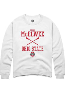 Regan McElwee  Rally Ohio State Buckeyes Mens White NIL Sport Icon Long Sleeve Crew Sweatshirt