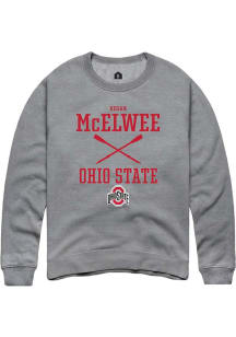 Regan McElwee  Rally Ohio State Buckeyes Mens Graphite NIL Sport Icon Long Sleeve Crew Sweatshir..