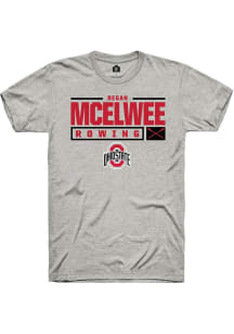 Regan McElwee  Ohio State Buckeyes Ash Rally NIL Stacked Box Short Sleeve T Shirt