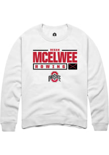 Regan McElwee  Rally Ohio State Buckeyes Mens White NIL Stacked Box Long Sleeve Crew Sweatshirt