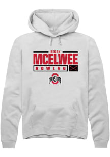 Regan McElwee  Rally Ohio State Buckeyes Mens White NIL Stacked Box Long Sleeve Hoodie